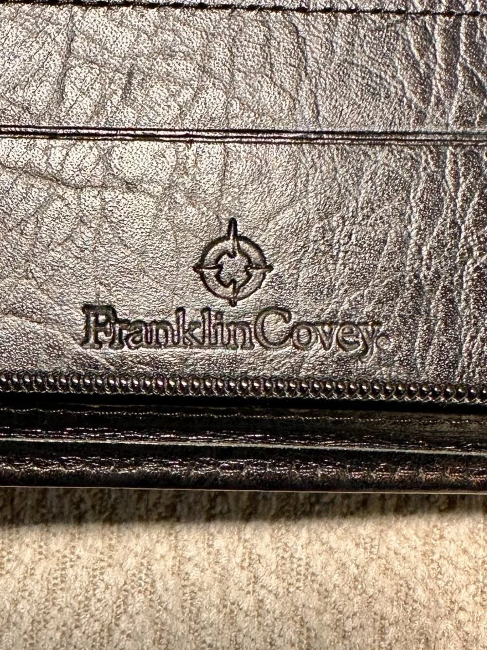 Franklin Covey Classic Leather Planner Binder Organizer Black Brown Made in USA